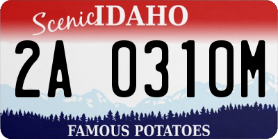 ID license plate 2A0310M