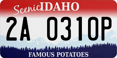 ID license plate 2A0310P