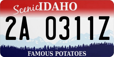ID license plate 2A0311Z