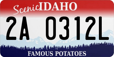ID license plate 2A0312L