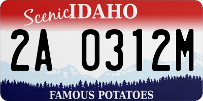 ID license plate 2A0312M