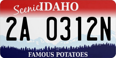 ID license plate 2A0312N