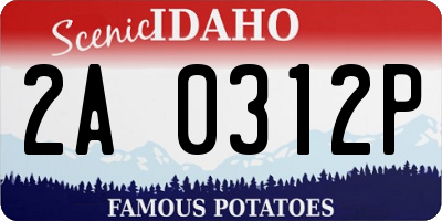 ID license plate 2A0312P