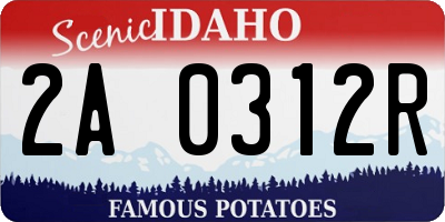 ID license plate 2A0312R