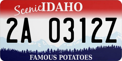 ID license plate 2A0312Z