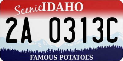 ID license plate 2A0313C