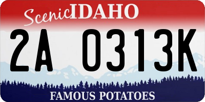 ID license plate 2A0313K