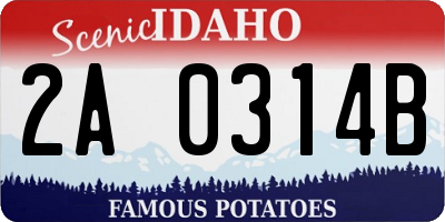 ID license plate 2A0314B