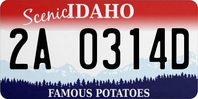 ID license plate 2A0314D