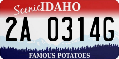 ID license plate 2A0314G