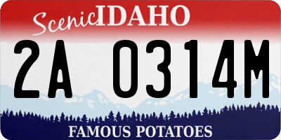 ID license plate 2A0314M
