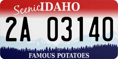 ID license plate 2A0314O