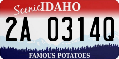 ID license plate 2A0314Q