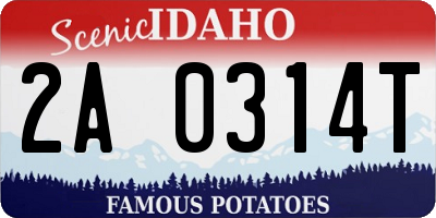 ID license plate 2A0314T