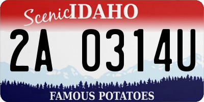 ID license plate 2A0314U