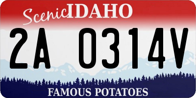 ID license plate 2A0314V