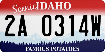 ID license plate 2A0314W