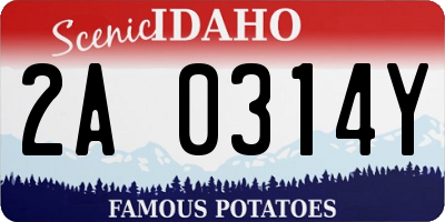 ID license plate 2A0314Y