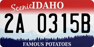 ID license plate 2A0315B