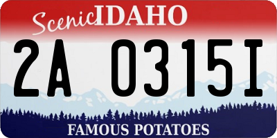 ID license plate 2A0315I