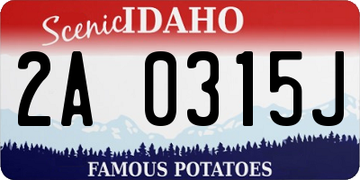 ID license plate 2A0315J