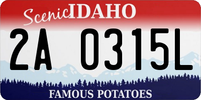 ID license plate 2A0315L