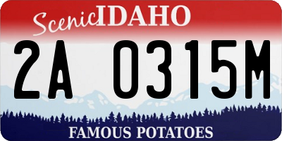 ID license plate 2A0315M