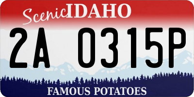 ID license plate 2A0315P