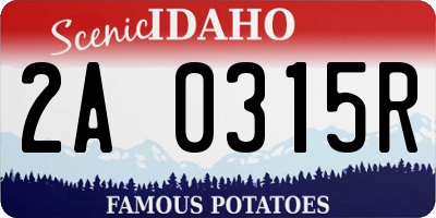 ID license plate 2A0315R