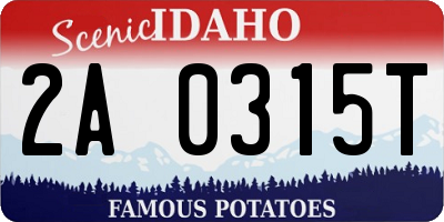 ID license plate 2A0315T