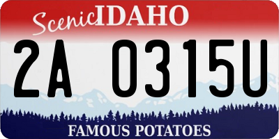 ID license plate 2A0315U