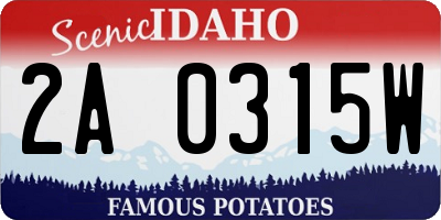 ID license plate 2A0315W
