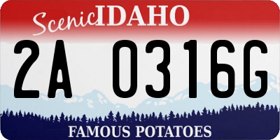 ID license plate 2A0316G