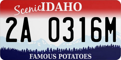 ID license plate 2A0316M