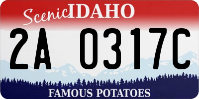 ID license plate 2A0317C