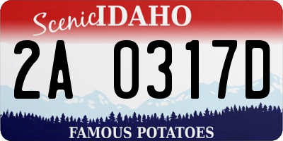 ID license plate 2A0317D