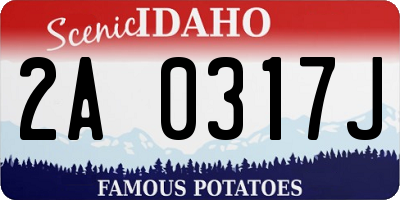 ID license plate 2A0317J