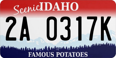 ID license plate 2A0317K