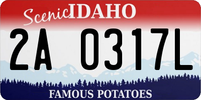 ID license plate 2A0317L