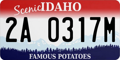 ID license plate 2A0317M
