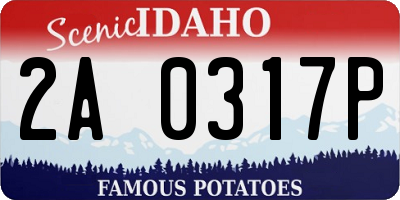 ID license plate 2A0317P