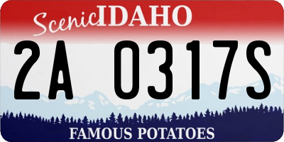 ID license plate 2A0317S