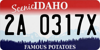 ID license plate 2A0317X