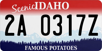 ID license plate 2A0317Z