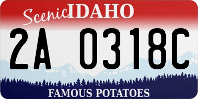 ID license plate 2A0318C