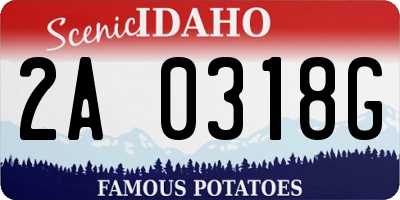 ID license plate 2A0318G