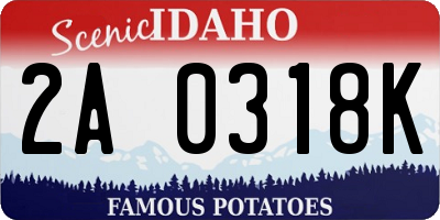 ID license plate 2A0318K