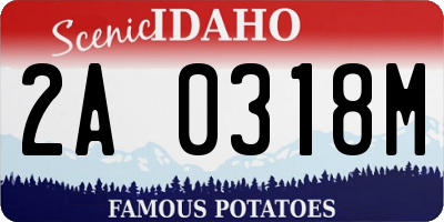 ID license plate 2A0318M