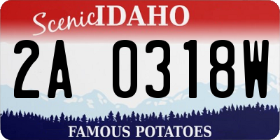 ID license plate 2A0318W