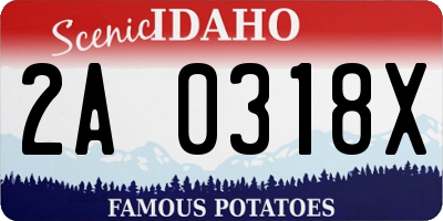 ID license plate 2A0318X